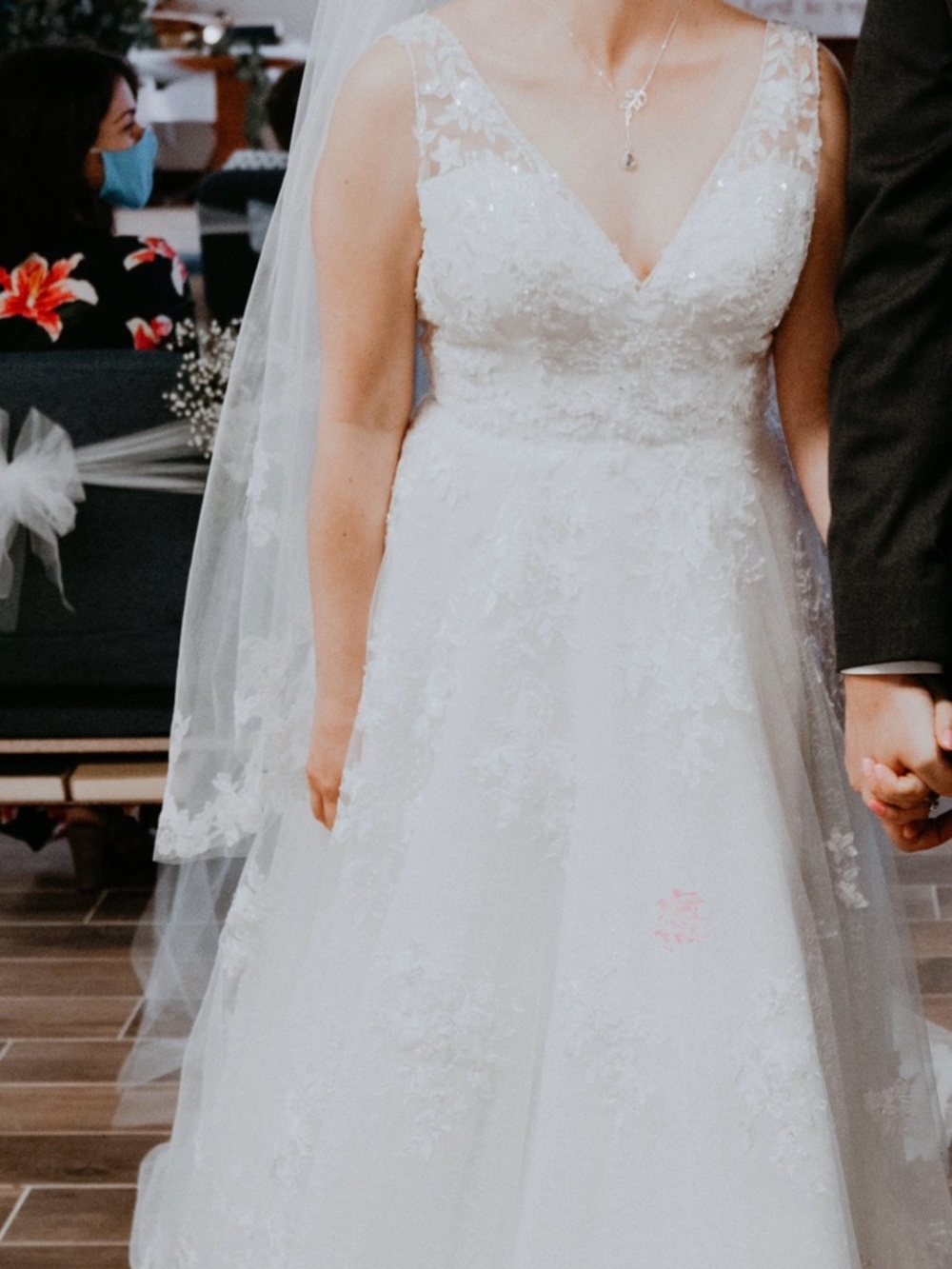 Maggie Sottero White Lace A-Line Wedding Dress - Picture 9 of 16